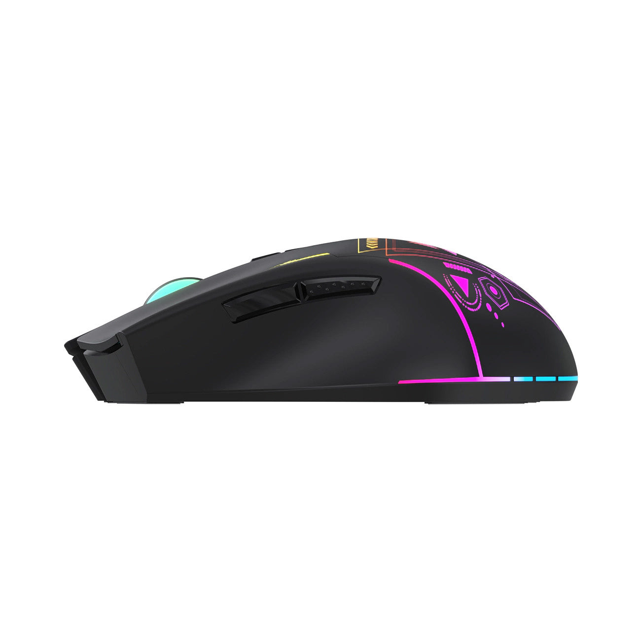WOZINSKY Wireless optical gaming mouse with rechargeable battery and RGB lighting 3200 DPI - black – image 3