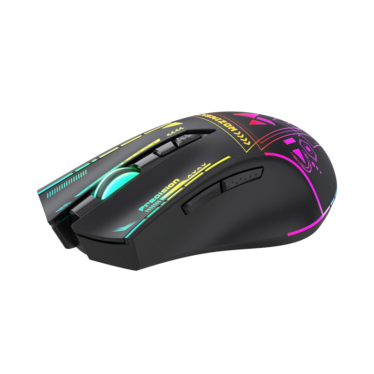 WOZINSKY Wireless optical gaming mouse with rechargeable battery and RGB lighting 3200 DPI - black – image 4