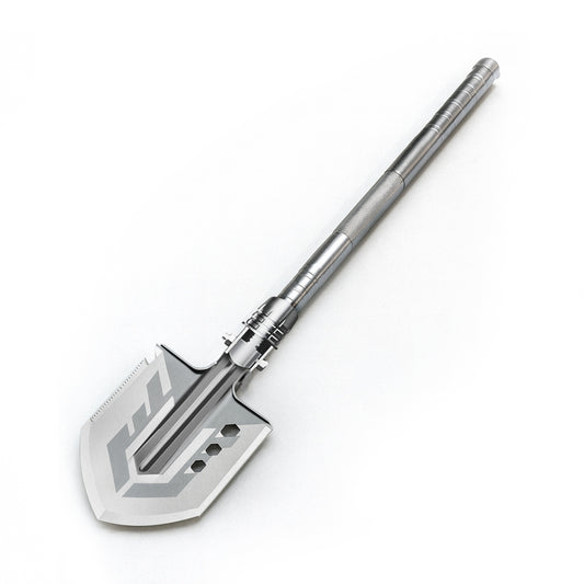 WOZINSKY Multifunctional shovel for survival bushcraft, knife, hammer, fire starter, whistle, harpoon - gray