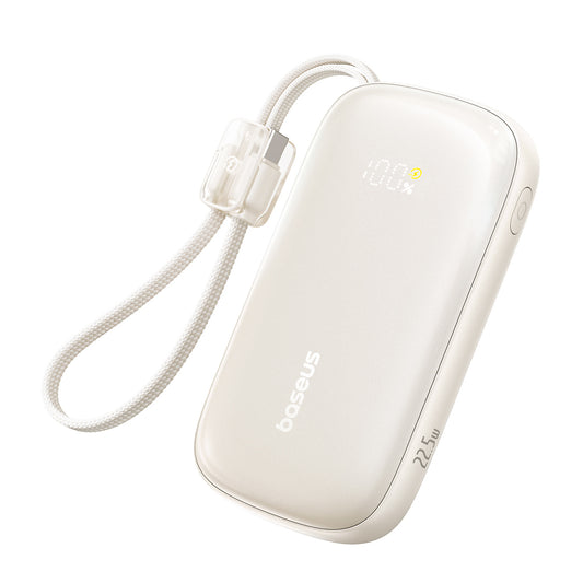BASEUS Powerbank 10000mAh 22.5W with lanyard cable EnerFill FC21 Qpow 3 Ultra - beige