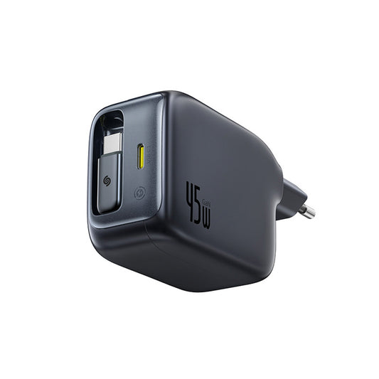 BASEUS USB-C wall charger with retractable USB-C cable EnerCore CJ11 45W - black
