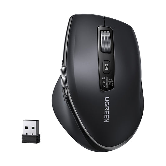 UGREEN Wireless optical mouse, 5 buttons, 5000 DPI roller - black