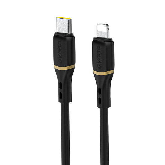 DUDAO USB-C - iPhone Lightning cable with silicone braid 30W 1m - black