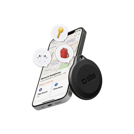 SBS Apple Find My compatible tracker, waterproof IP65 Track My Circle - black