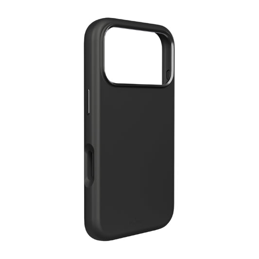 PURO Silicone case for iPhone 17 Pro with camera protection with aluminum MagSafe buttons - black
