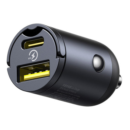 BASEUS USB-A USB-C 30W car charger - black – image 3