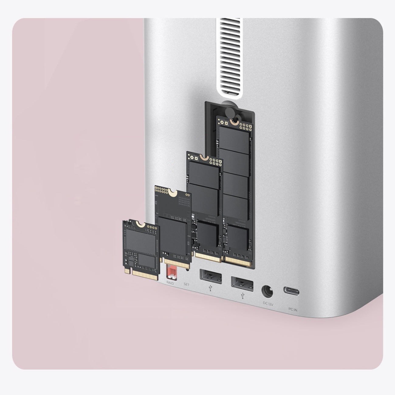 ORICO Docking station with bays for M.2 SATA hard drives up to 56TB - silver – image 9