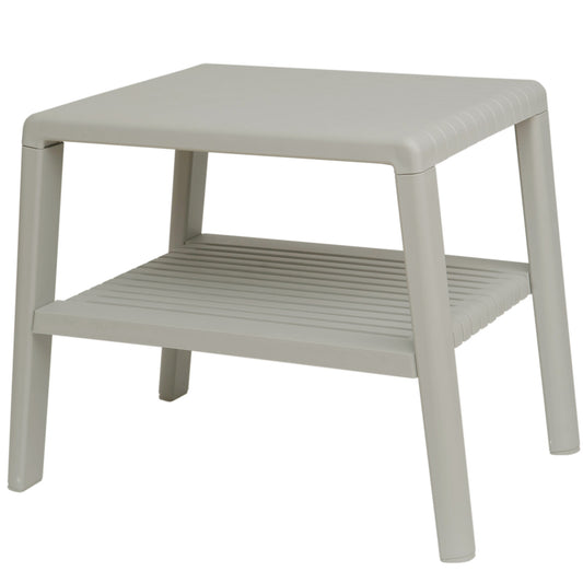 GSG24 Durable pool coffee table for the garden on the terrace with a shelf - BEIGE