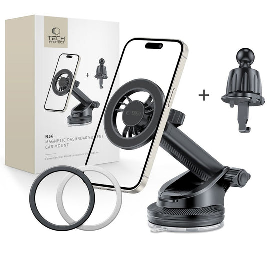 Tech-Protect MagSafe magnetic car holder for smartphone - black