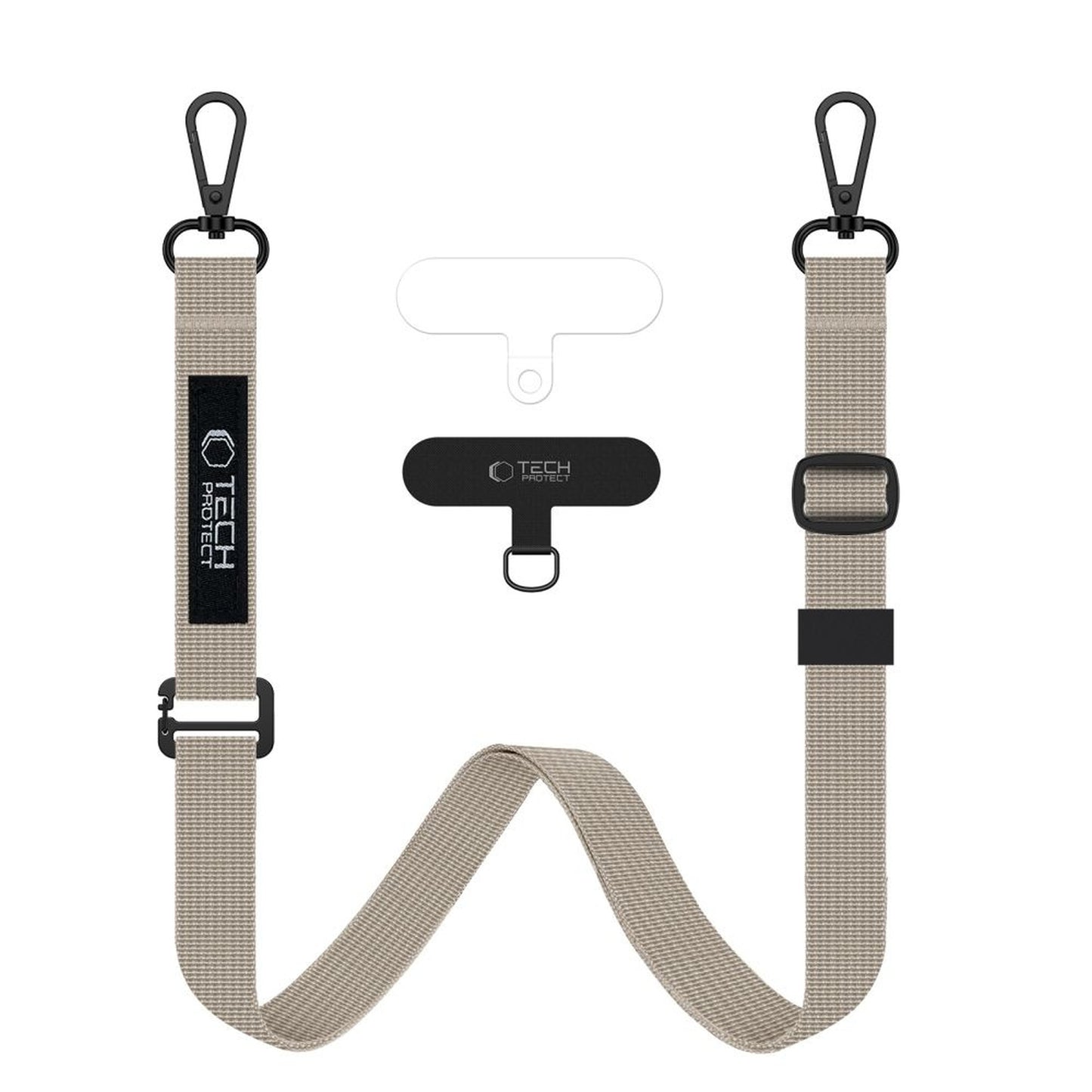 Tech-Protect Smartphone lanyard around neck and wrist - beige