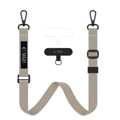 Tech-Protect Smartphone lanyard around neck and wrist - beige