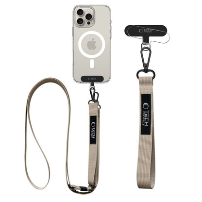 Tech-Protect Smartphone lanyard around neck and wrist - beige – image 2