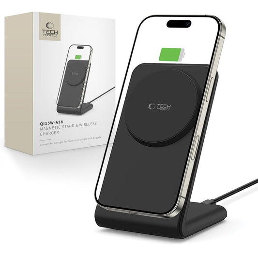 Tech-Protect Wireless charger with MagSafe 15W stand - black