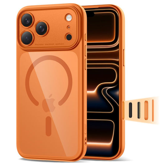 Tech-Protect Case for iPhone 17 Pro Magpeak Magsafe CC - transparent and orange
