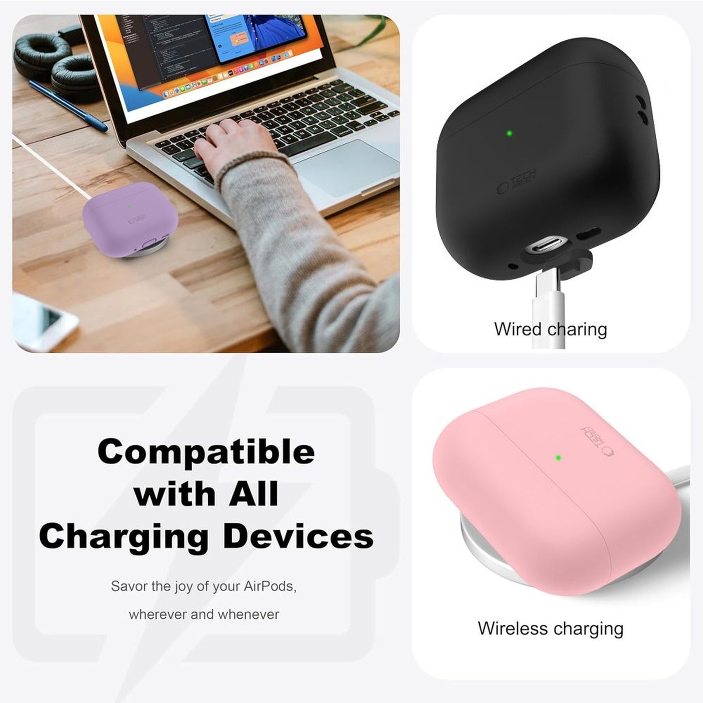 Tech-Protect Protective silicone case for AirPods Pro 3 headphones - black – image 5