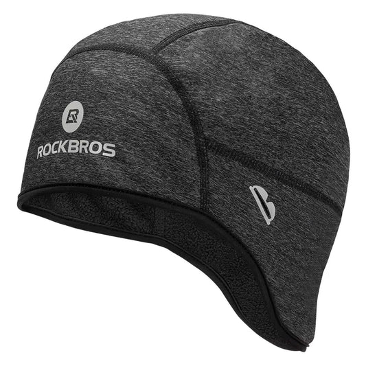 ROCKBROS Winter cycling cap under the helmet with holes for glasses - gray