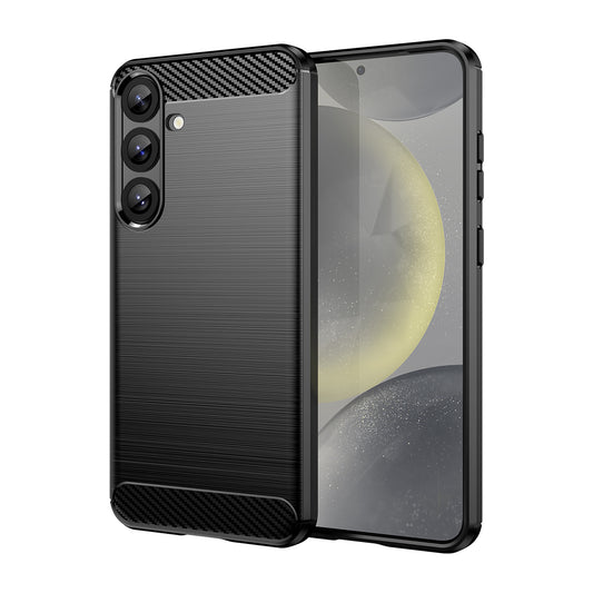 HURTEL Silicone case for Samsung Galaxy S25+ Carbon Case - black