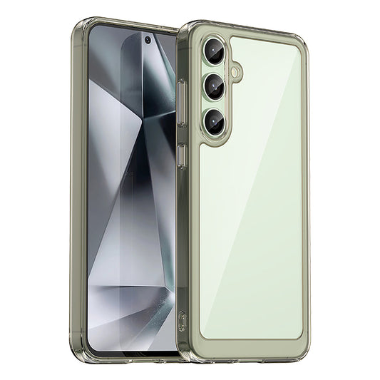 HURTEL Silicone Case with Gel Frame for Samsung Galaxy S24 FE Outer Space Case - Transparent and Black