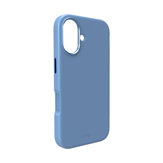 PURO Case with aluminum buttons for iPhone 17 Icon Mag Pro Liquid Silicone MagSafe - blue