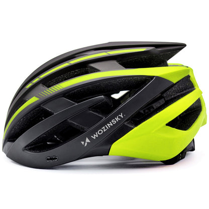 WOZINSKY MTB bicycle helmet with detachable visor and USB rear light 54-57 cm - black and yellow – image 7