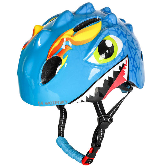 WOZINSKY Light children's bicycle helmet 50-54 cm - blue dragon