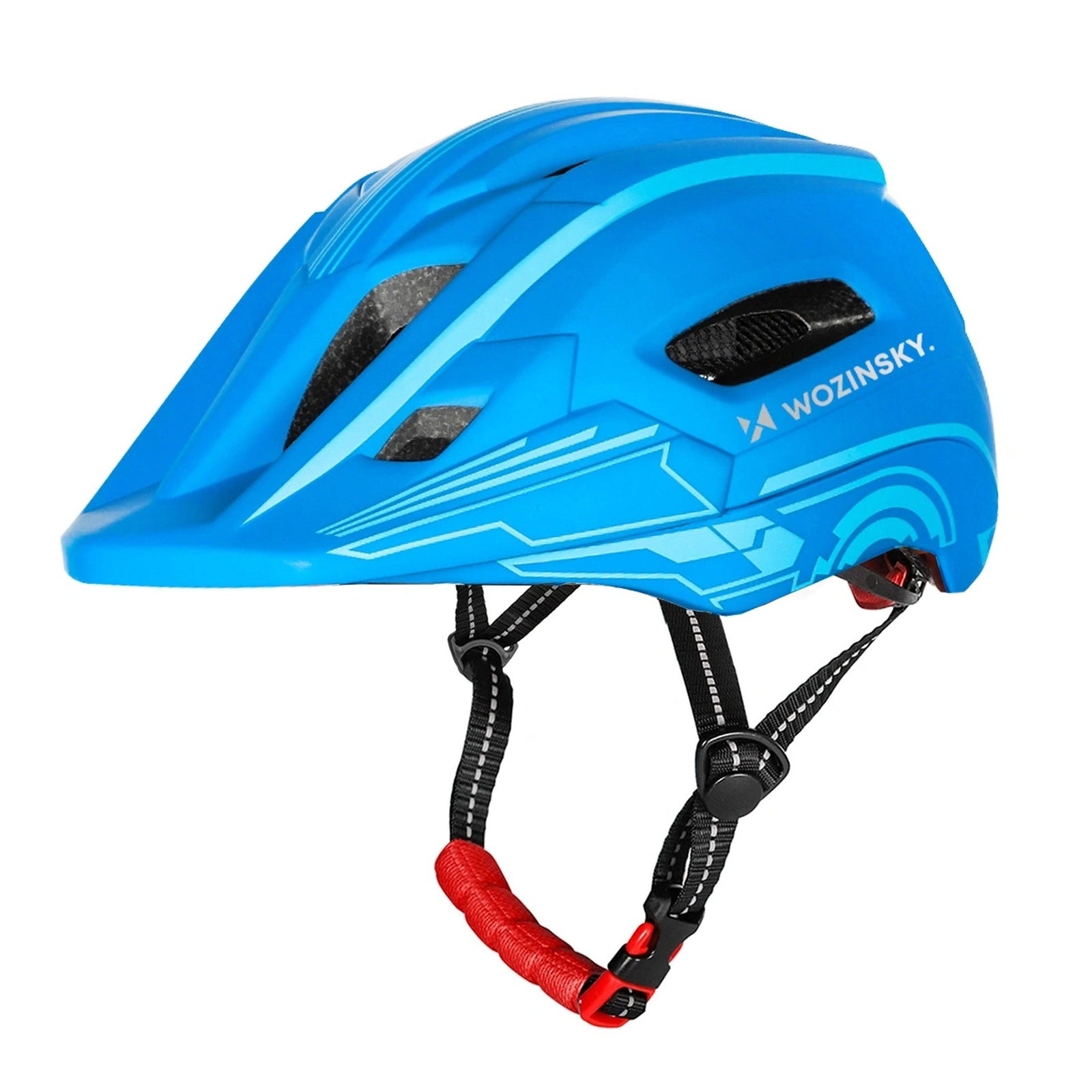 WOZINSKY Children's fullface bicycle helmet with USB rear light, 52-56 cm - blue – image 2