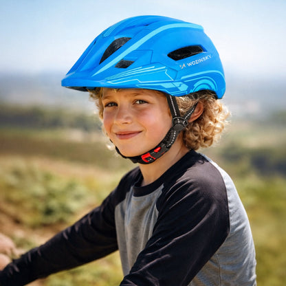 WOZINSKY Children's fullface bicycle helmet with USB rear light, 52-56 cm - blue – image 7