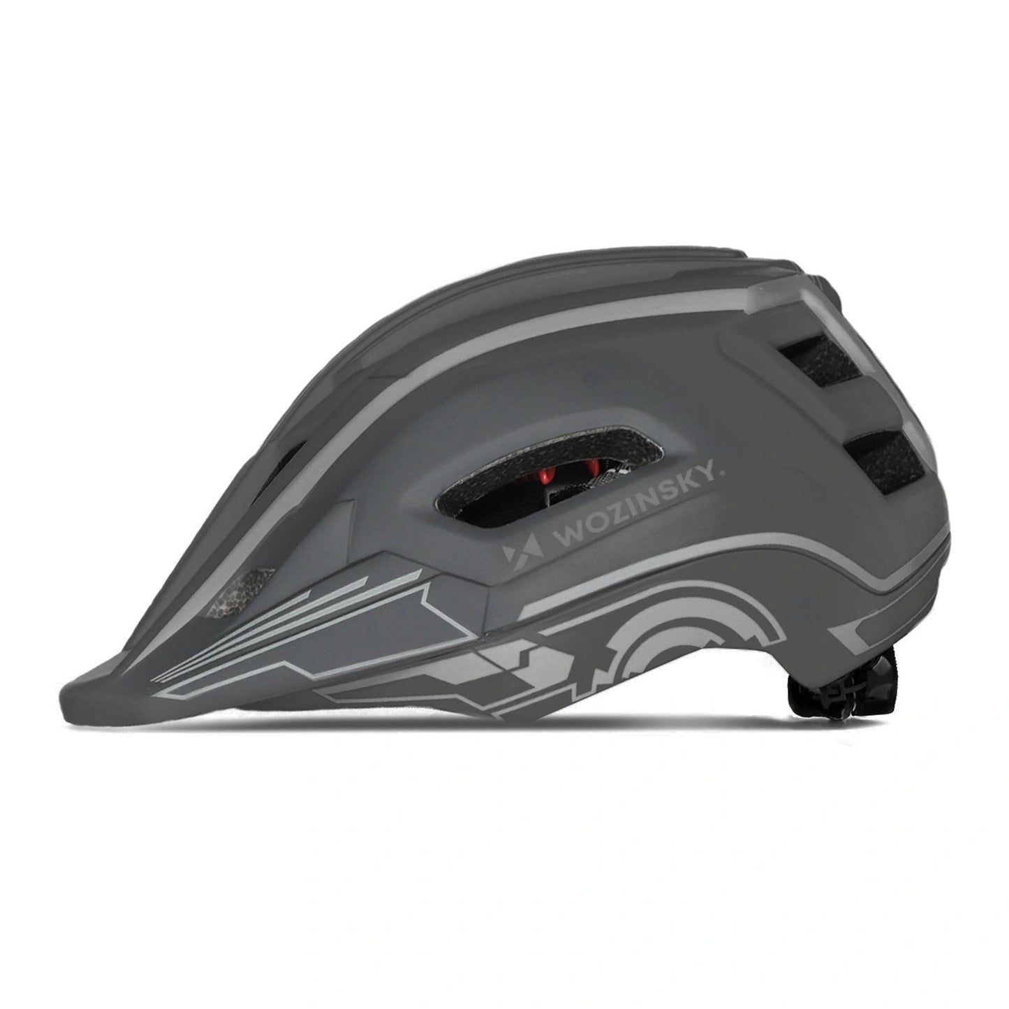 WOZINSKY Children's fullface bicycle helmet with USB rear light, 52-56 cm - gray – image 3