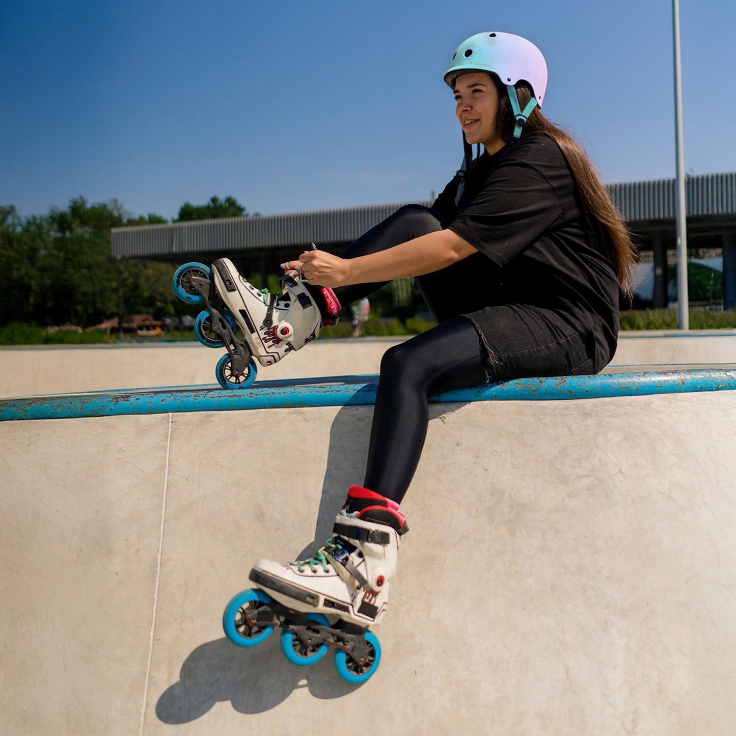 WOZINSKY BMX scooter bicycle helmet 48-52 cm - pink gradient – image 7