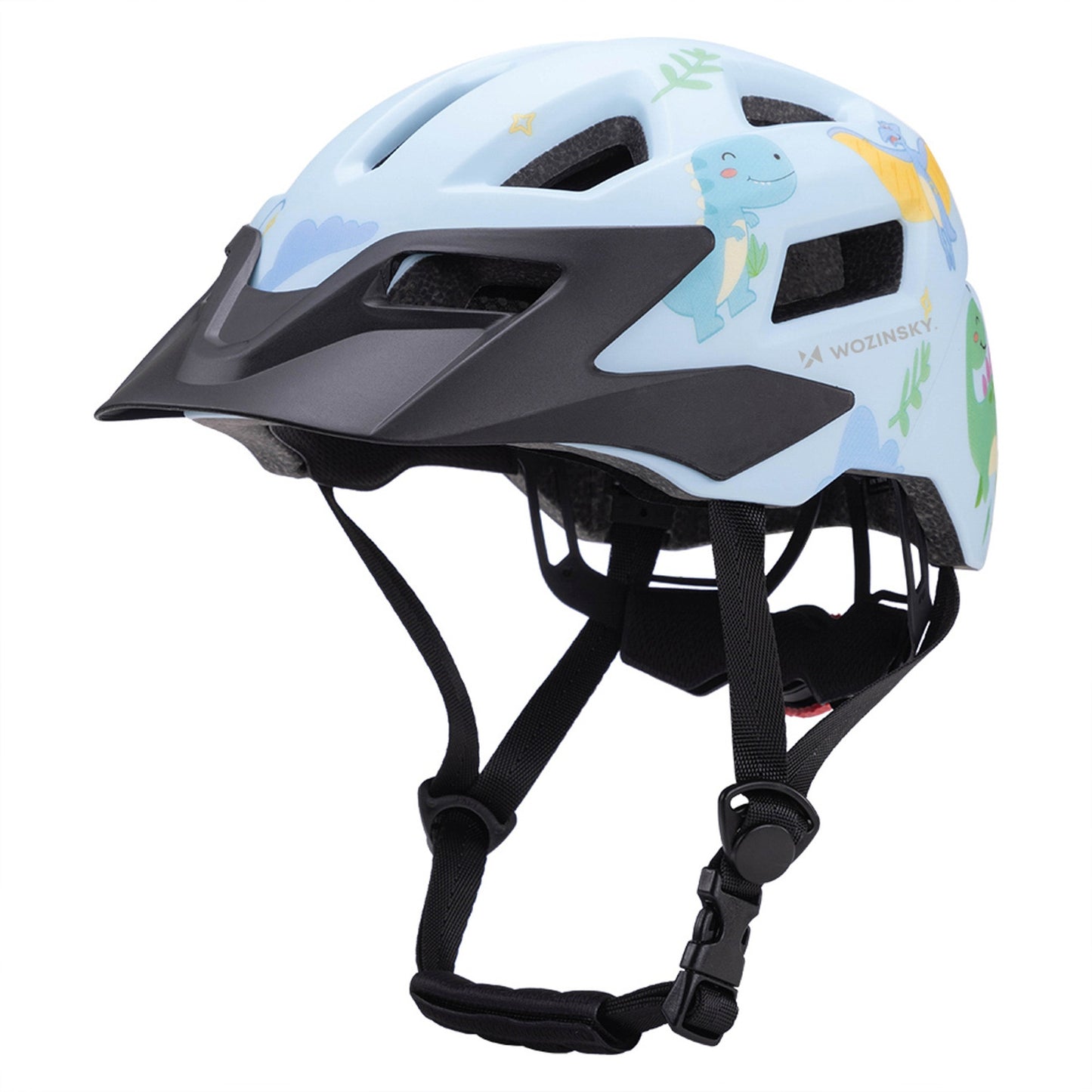 WOZINSKY Children's MTB bicycle helmet with detachable visor 48-52 cm - light blue