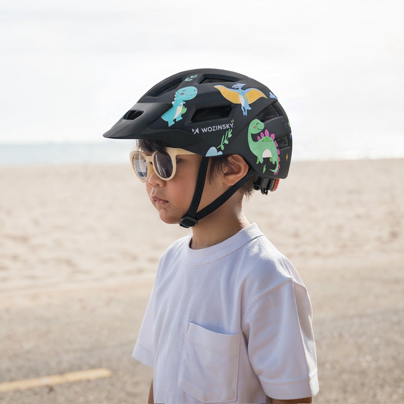 WOZINSKY Children's MTB bicycle helmet with detachable visor 48-52 cm - black – image 5
