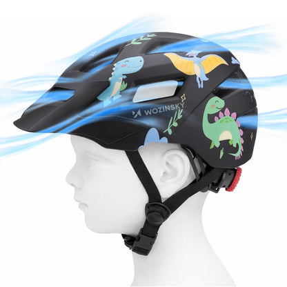 WOZINSKY Children's MTB bicycle helmet with detachable visor 48-52 cm - black – image 7