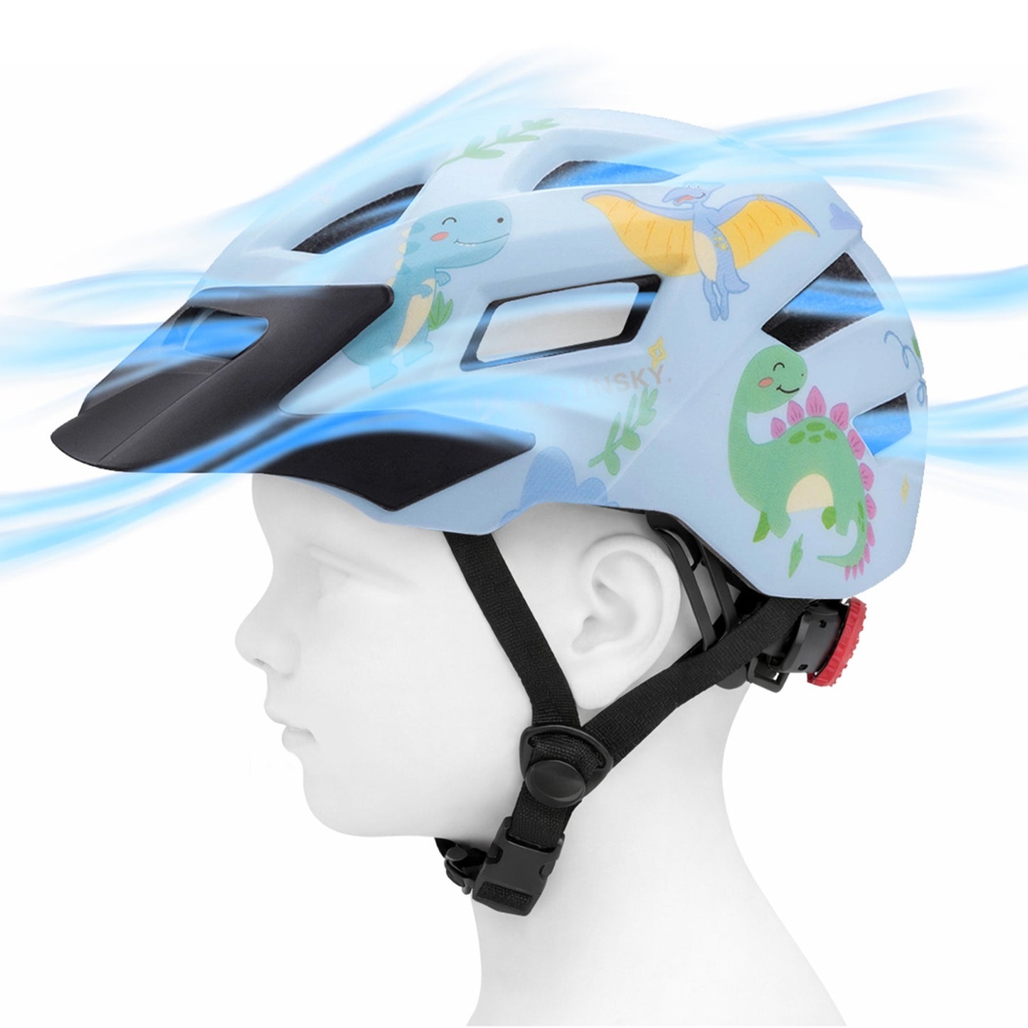 WOZINSKY Children's MTB bicycle helmet with detachable visor 48-52 cm - light blue – image 12