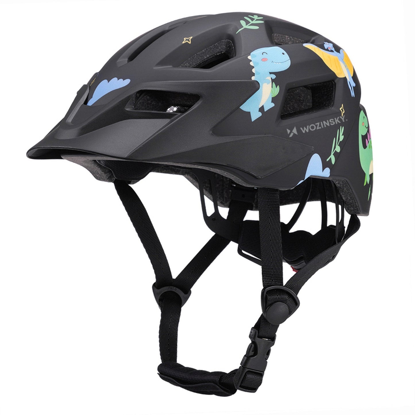 WOZINSKY Children's MTB bicycle helmet with detachable visor 48-52 cm - black – image 8