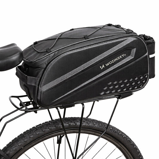 WOZINSKY Bicycle pannier bag with long strap - black
