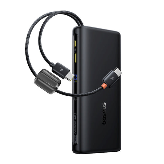 BASEUS Powerbank 20000mAh 100W with display and built-in USB-C cables - black
