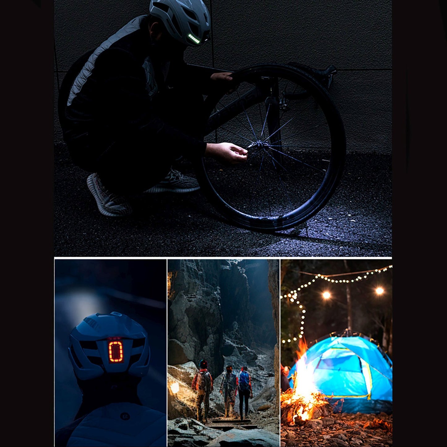 ROCKBROS Bicycle helmet with integrated omni-directional lighting USB-C 57-61 cm - white – image 10