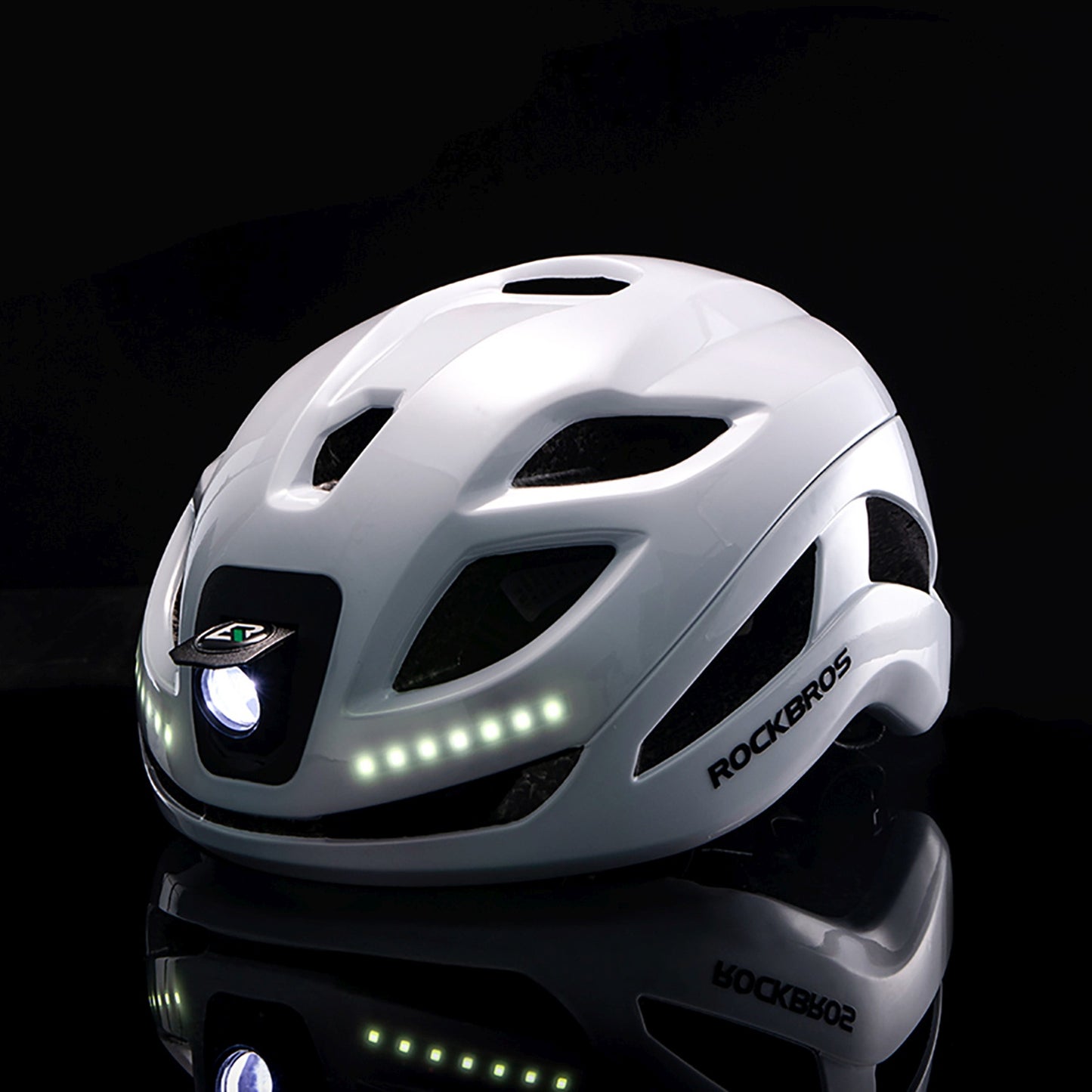 ROCKBROS Bicycle helmet with integrated omni-directional lighting USB-C 57-61 cm - white – image 11