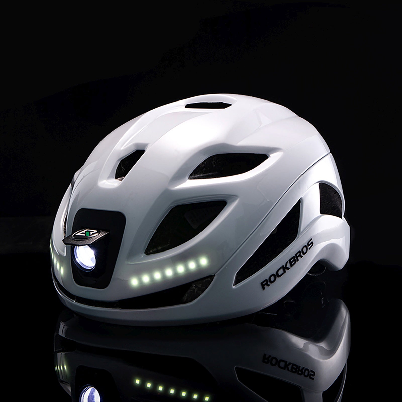ROCKBROS Bicycle helmet with integrated omni-directional lighting USB-C 57-61 cm - white – image 11