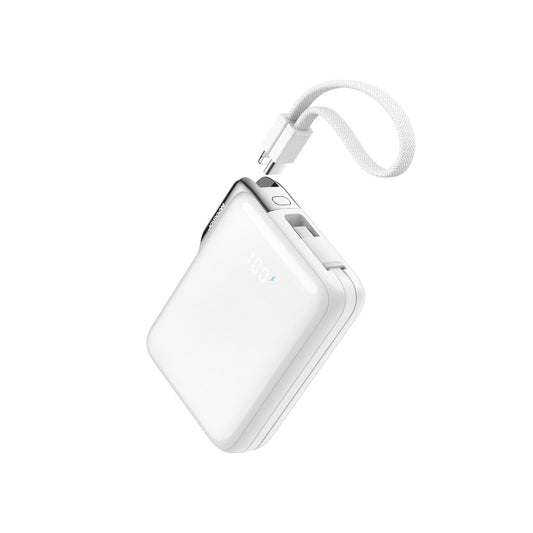 JOYROOM Powerbank 10000mAh 30W with built-in USB-C cable iPhone Lightning - white