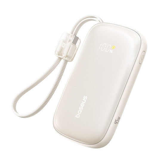 BASEUS Powerbank 10000mAh 45W FC21 Qpow 3 Ultra with display USB-C iPhone Lightning cable - titanium
