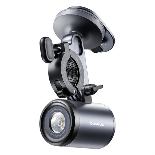 BASEUS Bicycle smartphone holder with 2-in-1 battery light 3000mAh 660 lm IP68 LED - black and gray