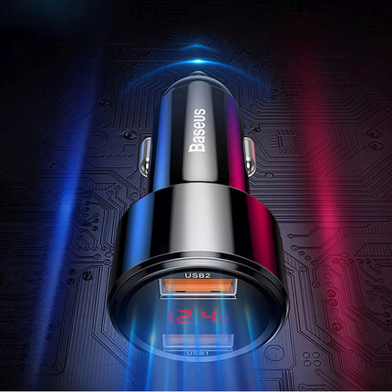 BASEUS Car charger with display USB-A USB-C 45 W - black – image 9
