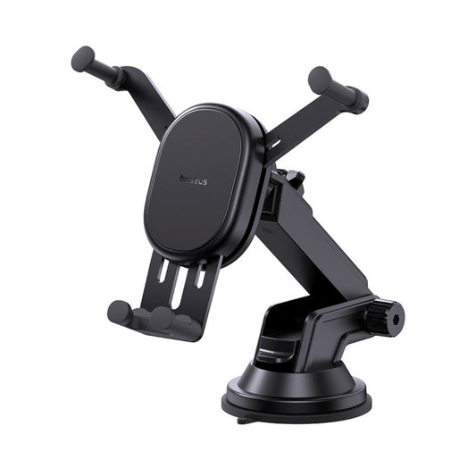 BASEUS Gravity car holder with inductive charger for a smartphone with a 15W suction cup - black