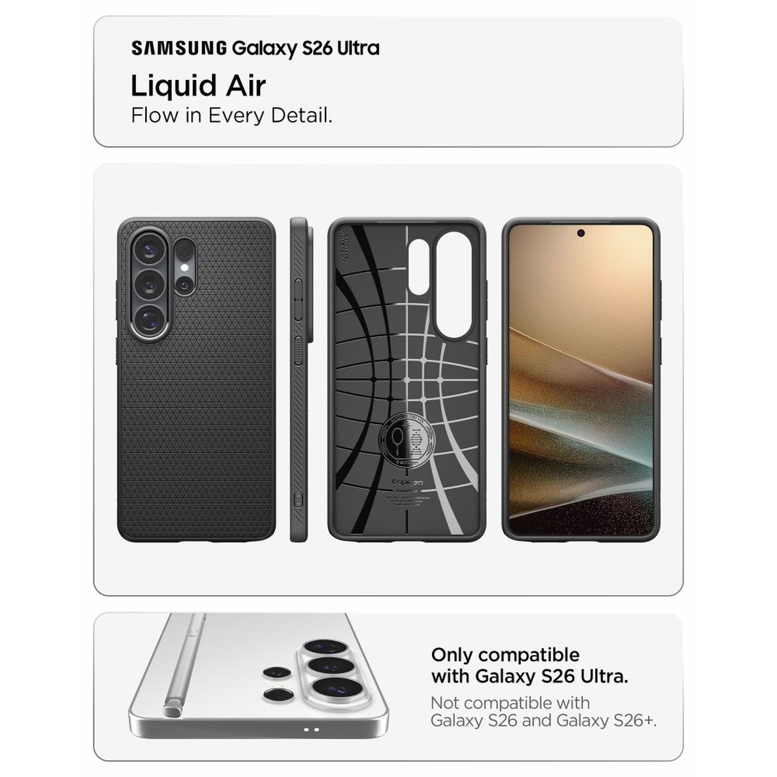 SPIGEN Case cover for Samsung Galaxy S26 Ultra Liquid Air - black – image 6