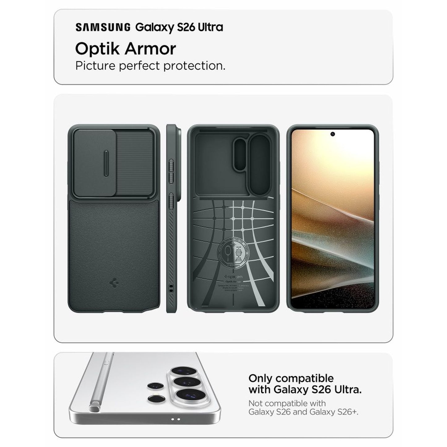 SPIGEN Case cover for Samsung Galaxy S26 Ultra Optik Armor - green – image 5