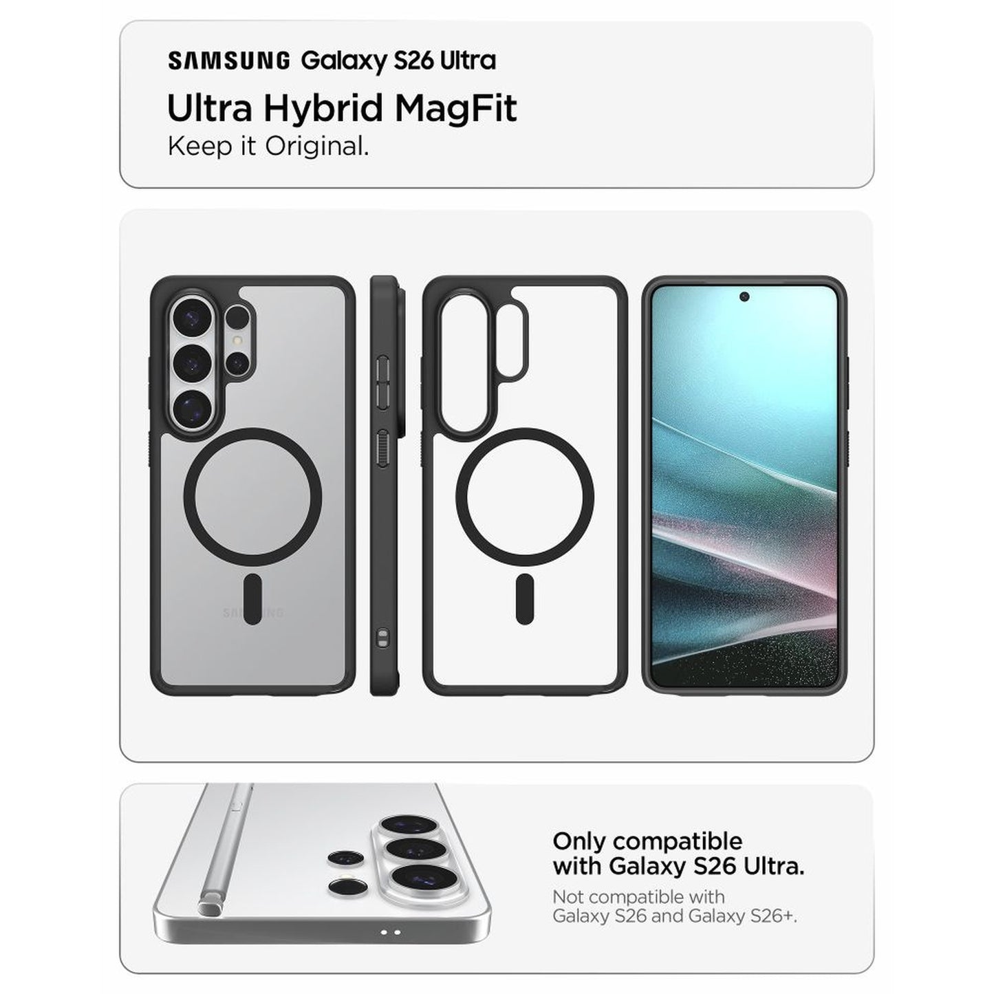 SPIGEN Case for Samsung Galaxy S26 Ultra Ultra Hybrid Mag MagSafe - transparent and black – image 6