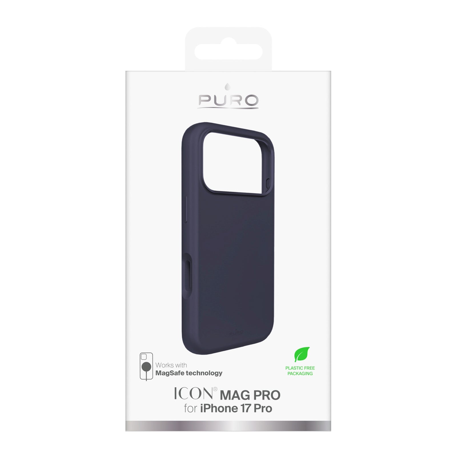 PURO Silicone Case with Camera Protection and Aluminum Buttons for iPhone 17 Pro MagSafe - Dark Blue – image 2