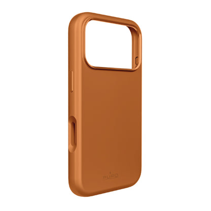 PURO Silicone Case with Camera Protection and Aluminum Buttons for iPhone 17 Pro MagSafe - Orange