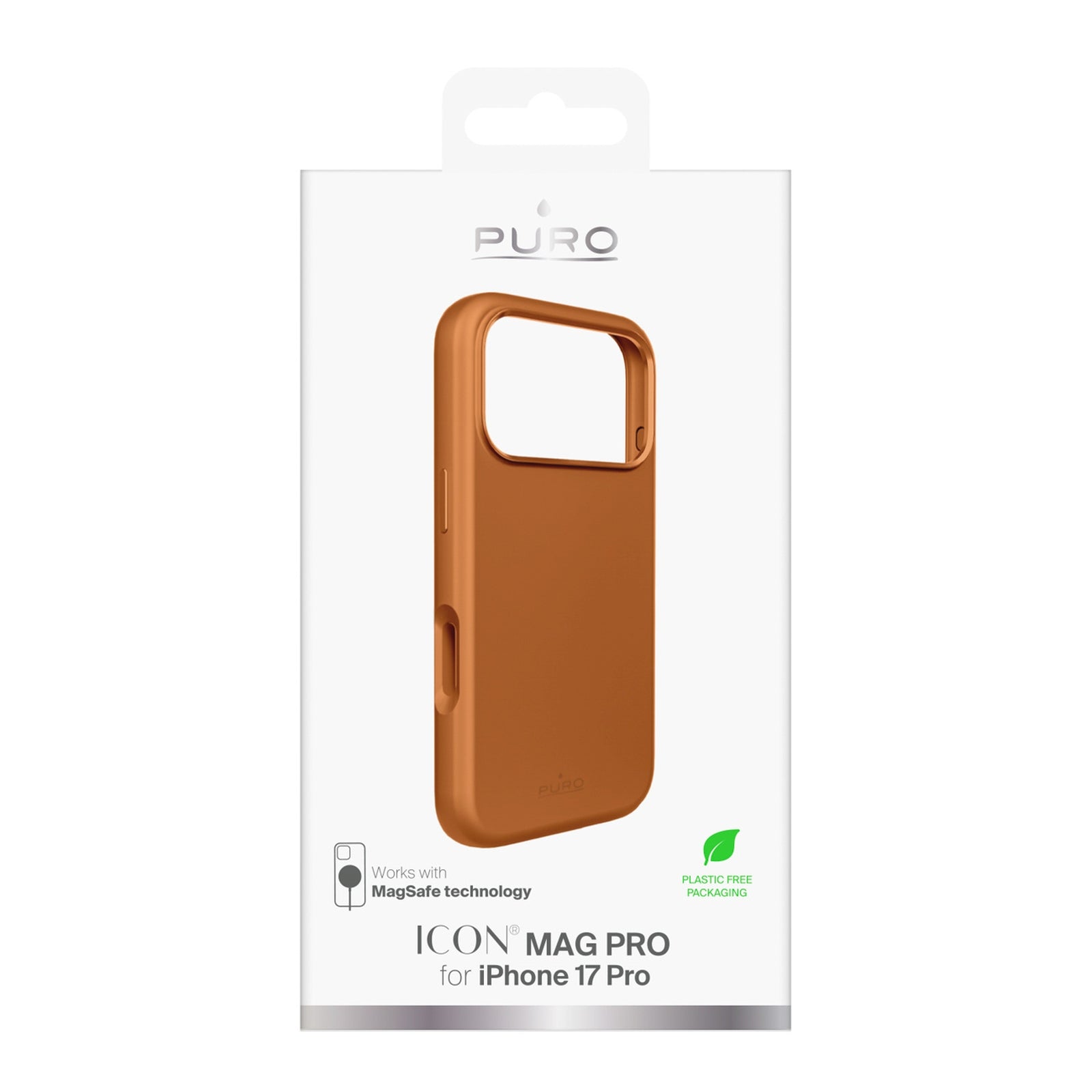 PURO Silicone Case with Camera Protection and Aluminum Buttons for iPhone 17 Pro MagSafe - Orange – image 2